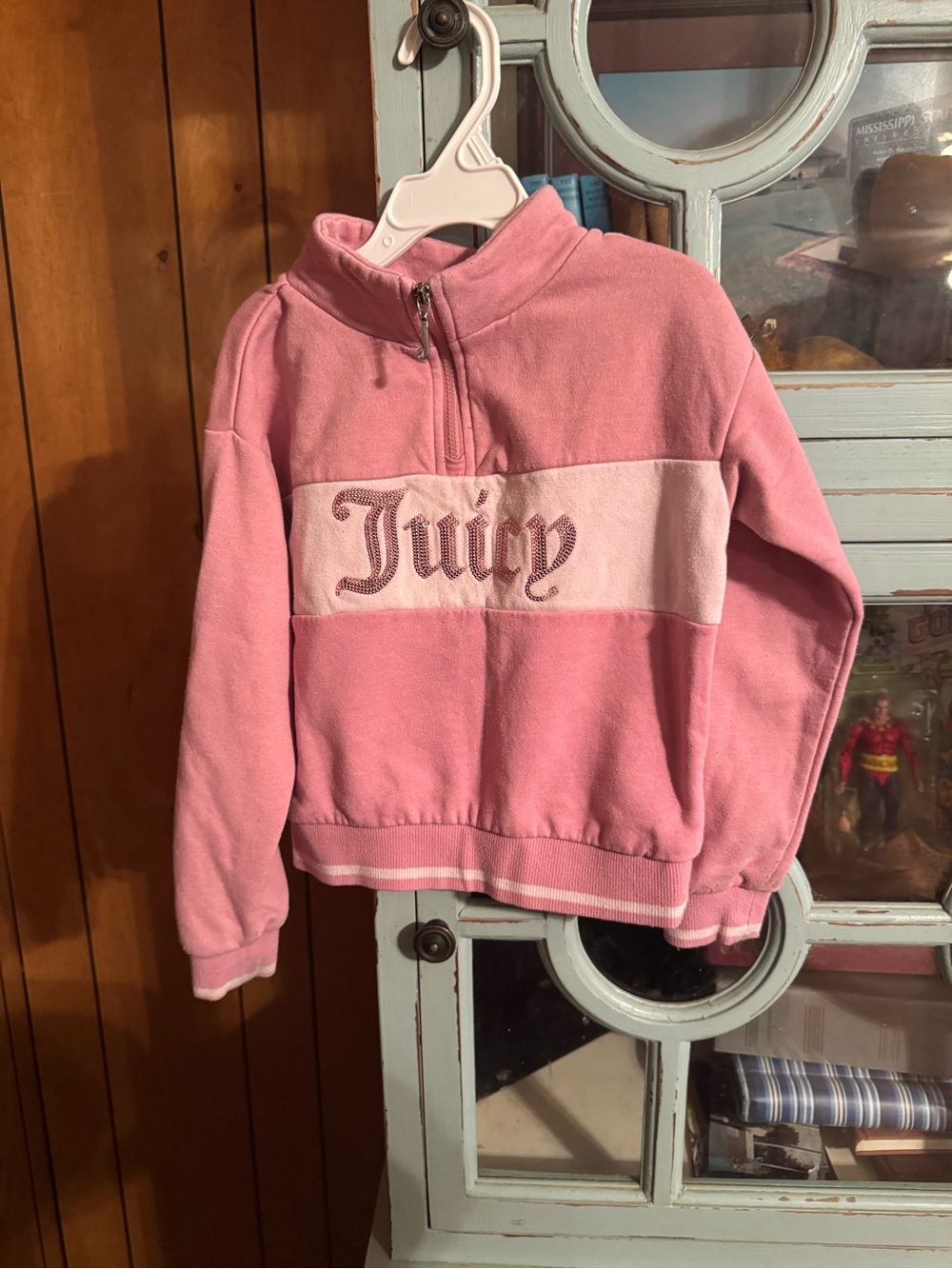 Juicy Couture Kids Pink Quarter-Zip Pullover Top C2